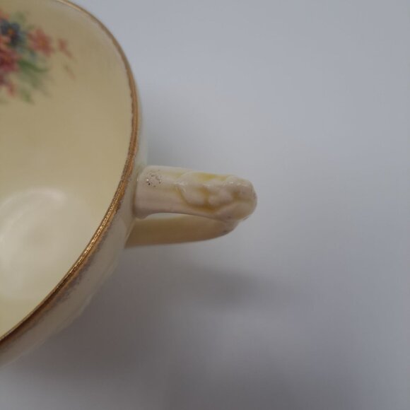 Crown Ducal Florentine Bone China Multicolor Floral Interior Embossed Gilt Band - Picture 8 of 13